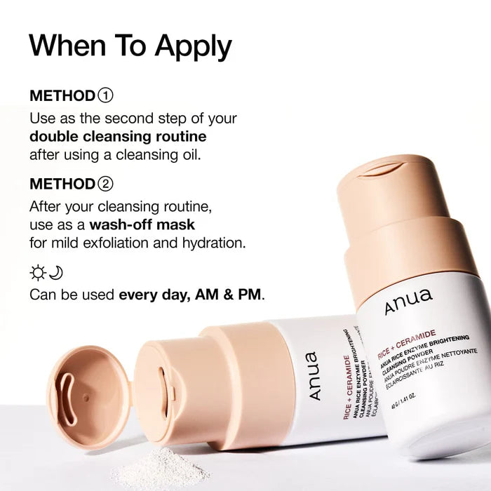 ANUA Rice Enzyme Brightening Cleansing Powder 40g Main When to Apply