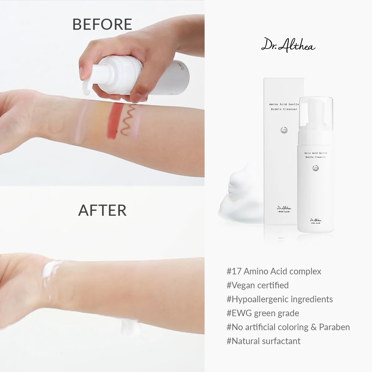 DR.ALTHEA Amino Acid Gentle Bubble Cleanser 140ml Results