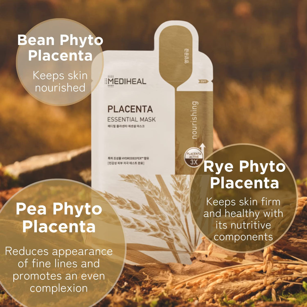 MEDIHEAL Placenta Essential Mask (1 Box / 10 pcs)