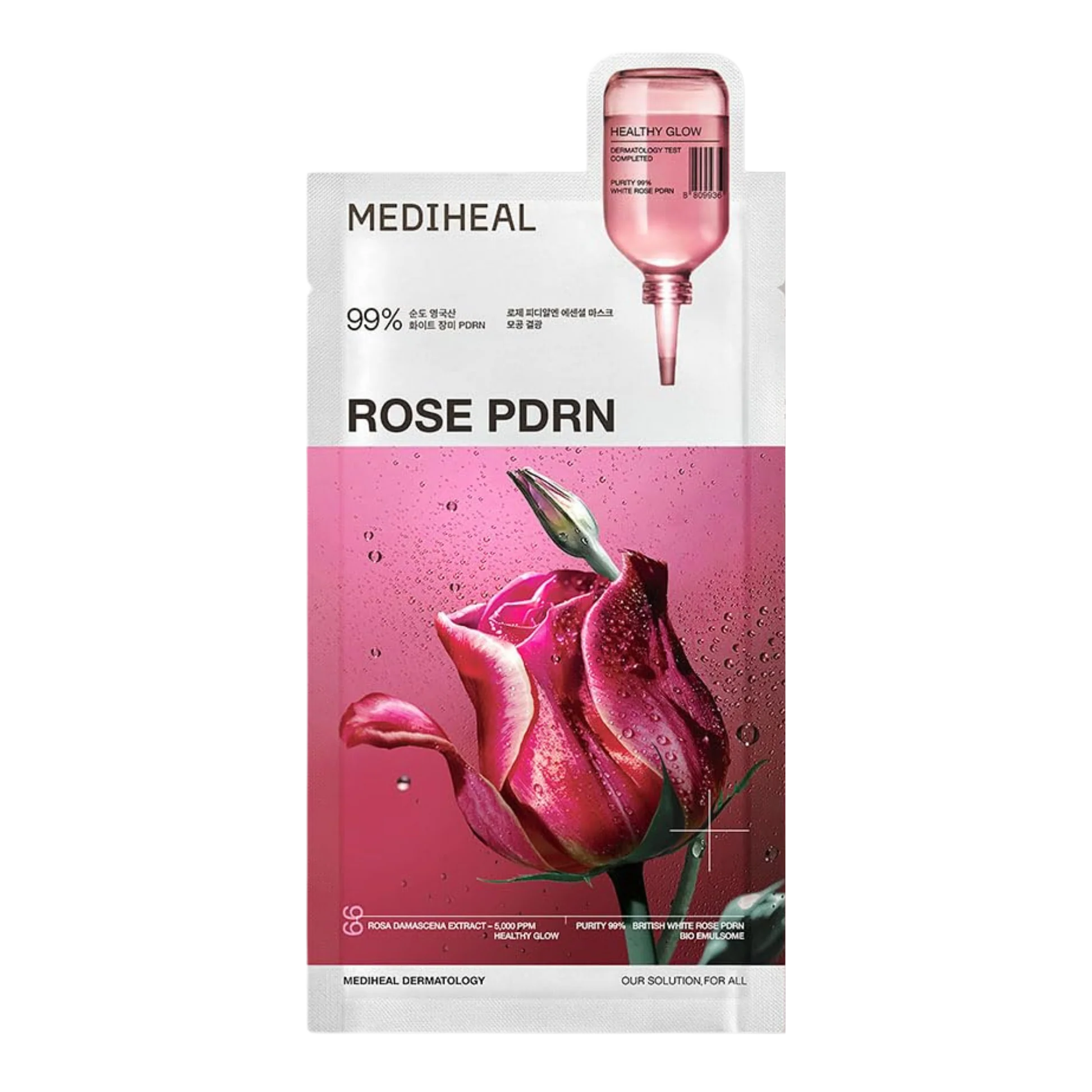 MEDIHEAL Rose PDRN Essential Mask 24ml 1 Box 10 pieces UPC 8809936744284