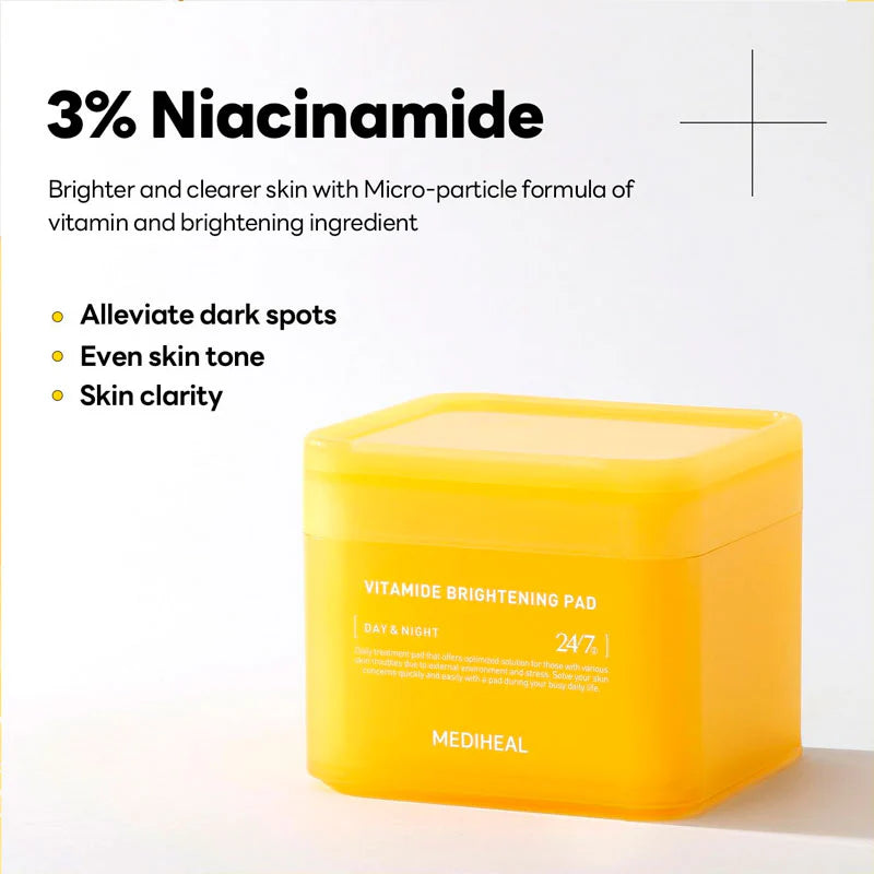 MEDIHEAL Vitamide Brightening Pad 180ml 100 pads Key Ingredients