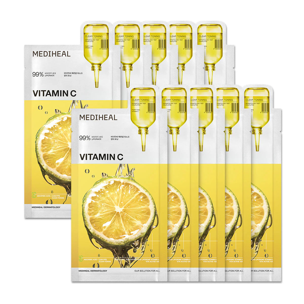 MEDIHEAL Vitamin C Essential Mask 1 box 10 pieces UPC 8809936744031